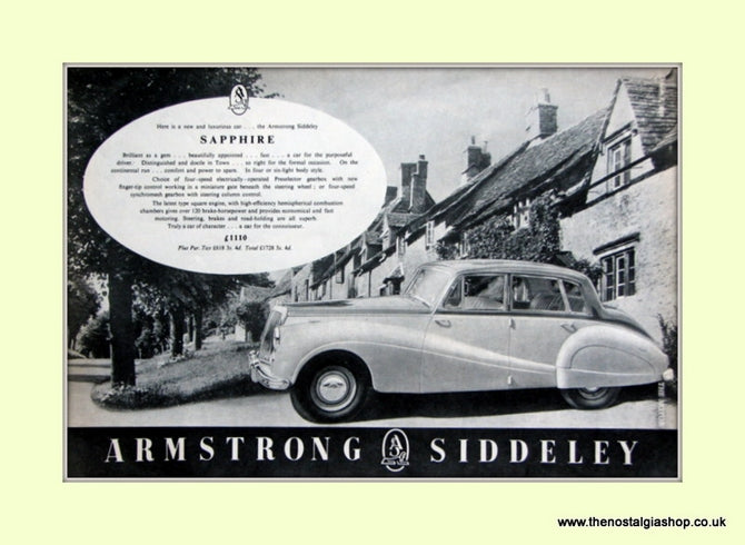 Armstrong Siddeley Sapphire Original Advert 1952 (ref AD6672)