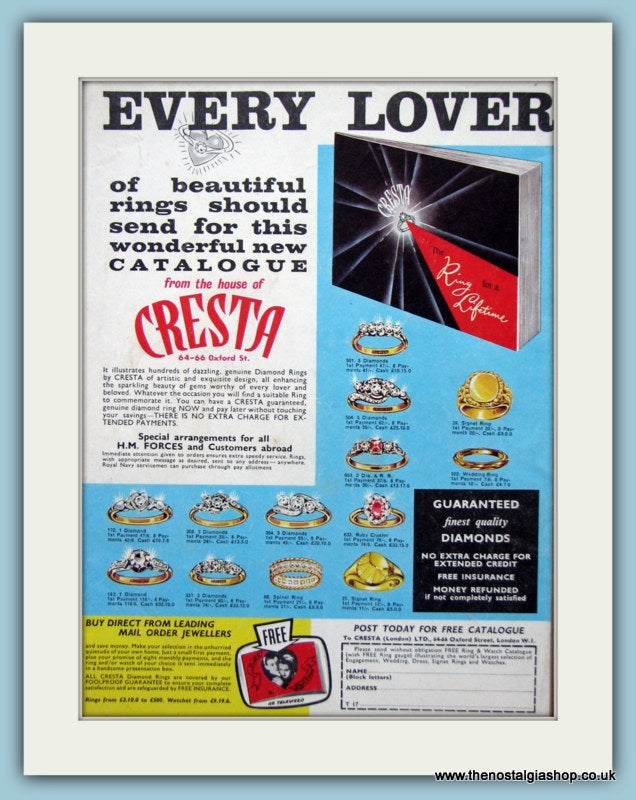 Cresta Diamond Rings Original Advert 1967 (ref AD6192)