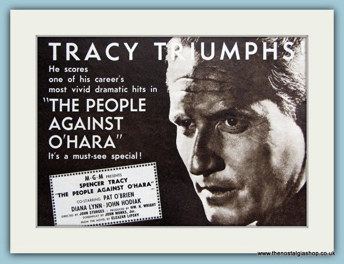 The People Against O'Hara starring Spencer Tracy. 1951 Original Advert (ref AD3201)