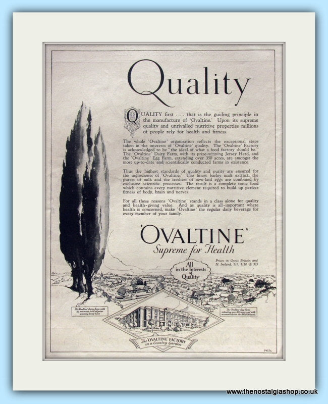 Ovaltine. Original Advert 1938 (ref AD4890)