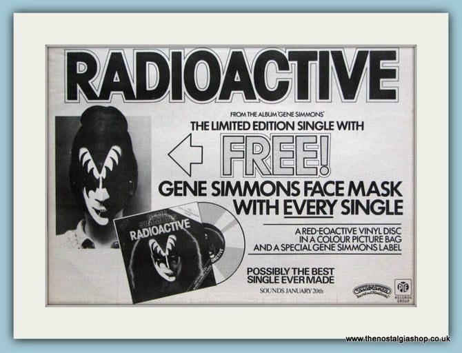 Radioactive Gene Simmons Original Advert 1979 (ref AD2106)