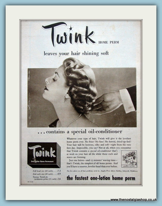 Twink Home Perm Original Advert 1955 (ref AD3632)