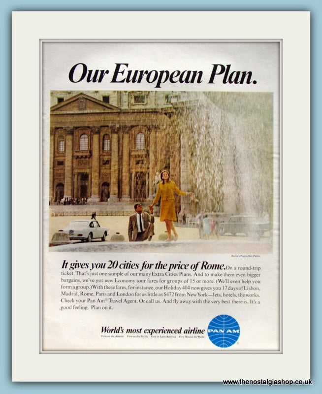 Pan Am Airline Original Advert 1967 (ref AD8278)