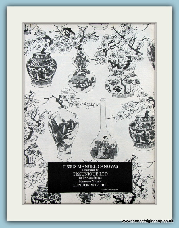 Tissus Manuel Canovas Original Advert 1976 (ref AD2524)