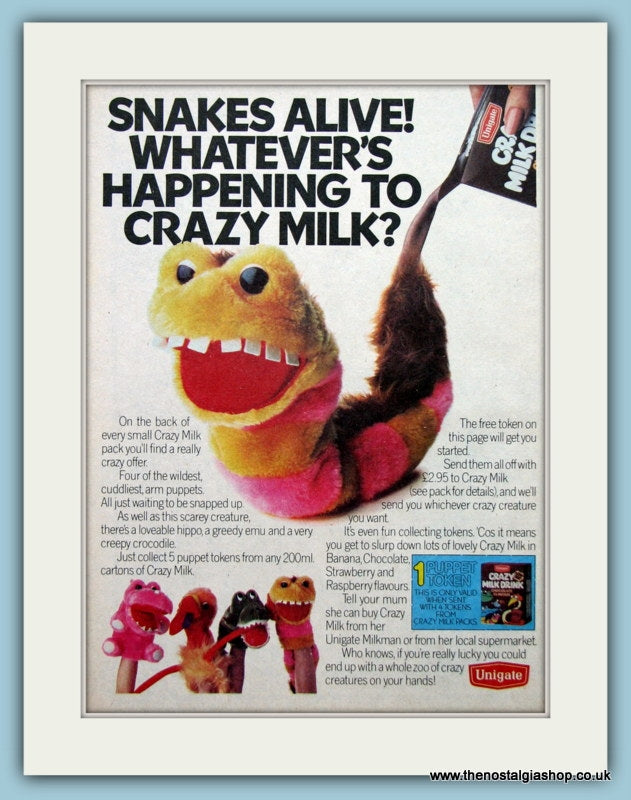 Unigate Crazy Milk Original Advert 1981 (ref AD2615)