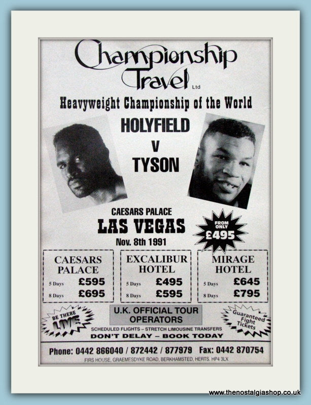 Tyson v Holyfield 1991 Original Advert (ref AD4394)