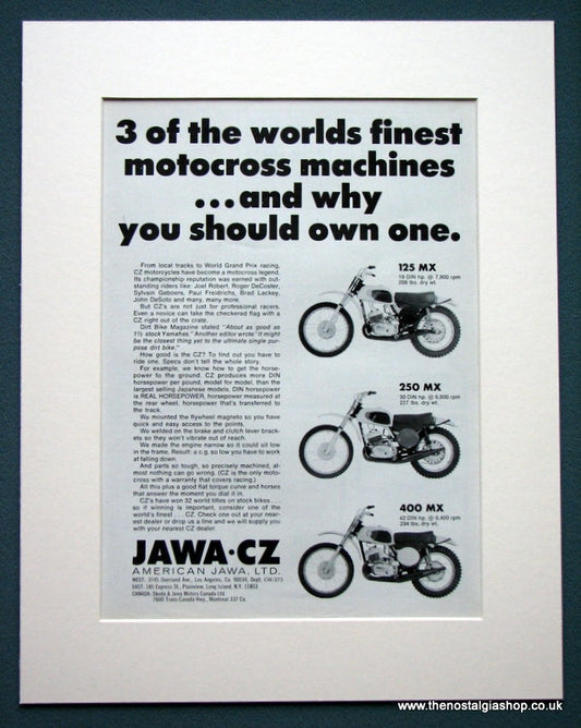 Jawa CZ  Motorcycles. Original advert (ref AD1277)