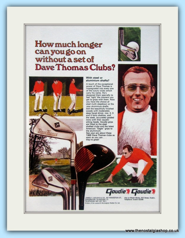 Goudie, Dave Thomas Clubs. Original Advert 1969 (ref AD5002)