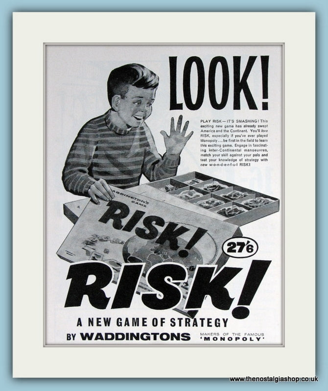 Risk by Waddington's. Original Advert 1961 (ref AD2816)