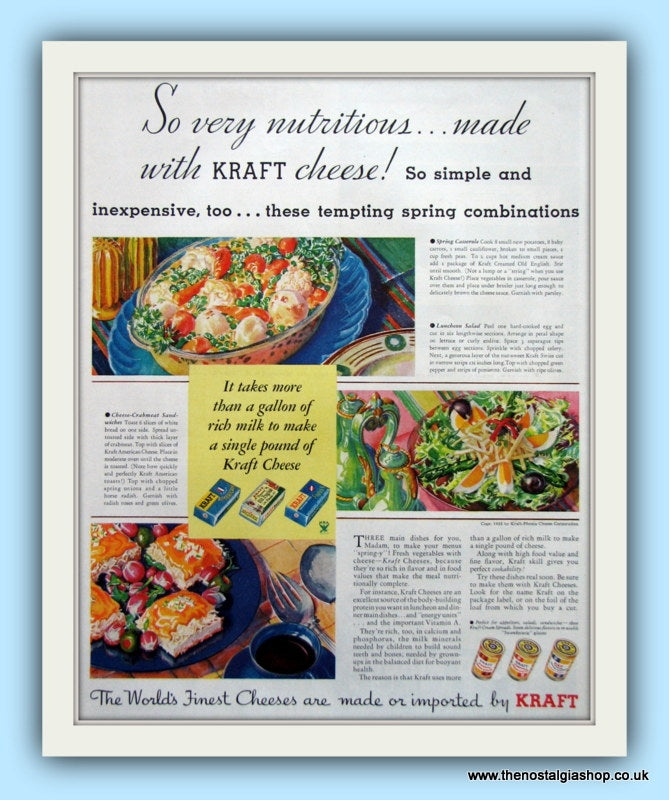 Kraft Cheese. Original Advert 1935 (ref AD8122)