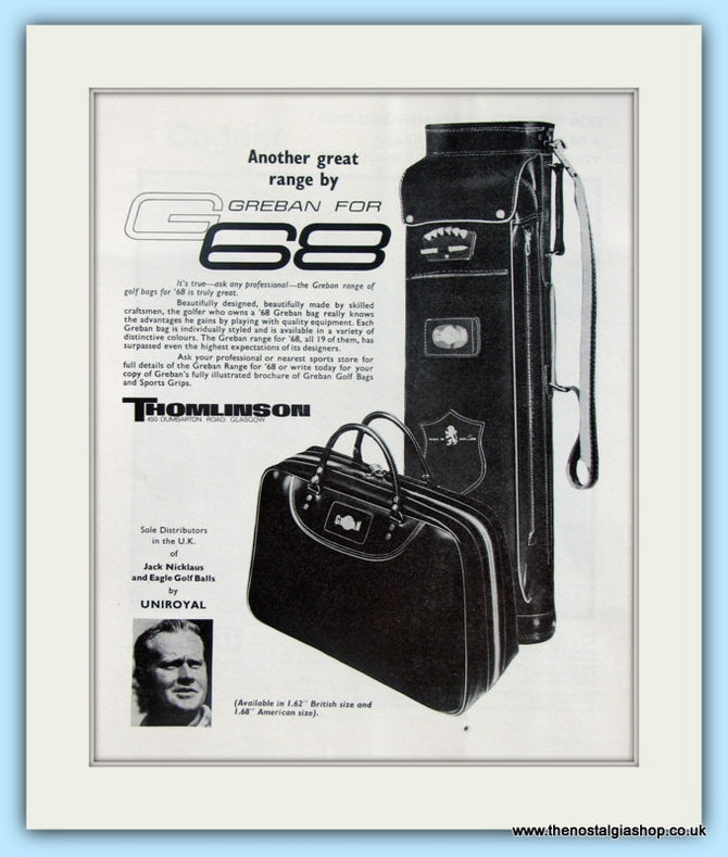 Greban Golf Bags. Original Advert 1968 (ref AD4969)