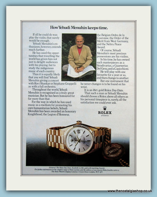 Rolex Watches. Original Advert 1970's (ref AD6110)