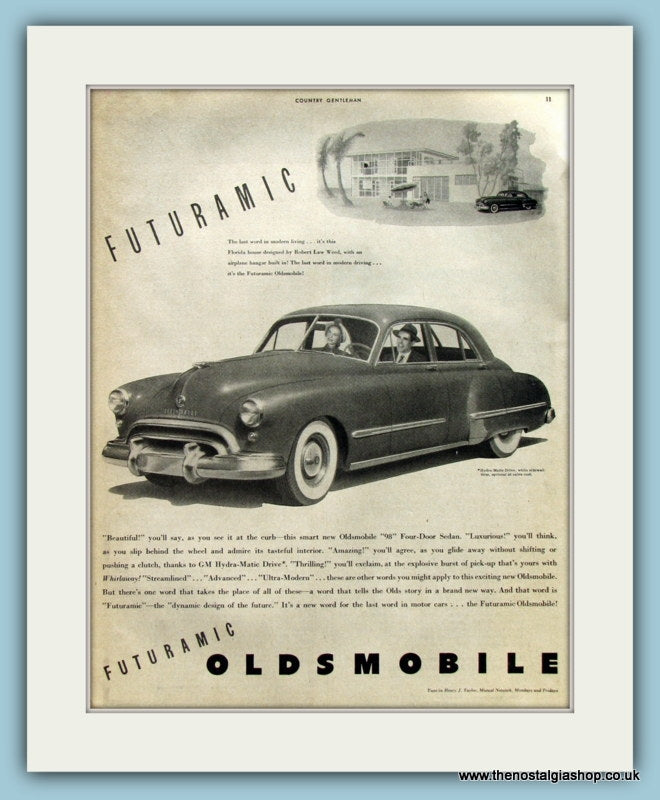Oldsmobile 98 Futuramic. Original Advert 1948 (ref AD8230)