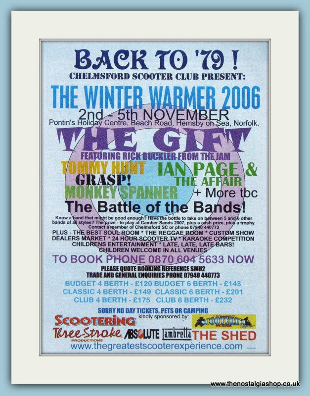 Chelmsford Scooter Club, Winter Warmer 2006 Event Advert (ref AD4102)