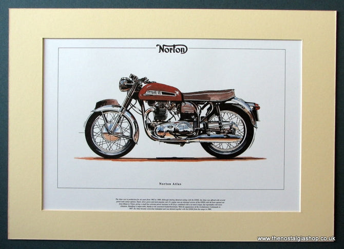Norton Atlas Mounted Motorcycle Print (ref PR3029)