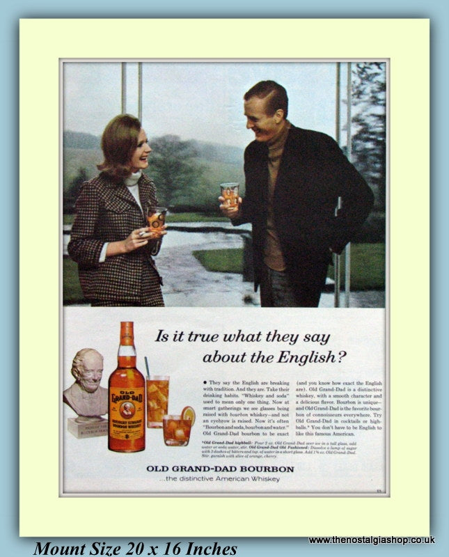 Old Grand-Dad Bourbon Whisky Original Advert 1966 (ref AD9350)