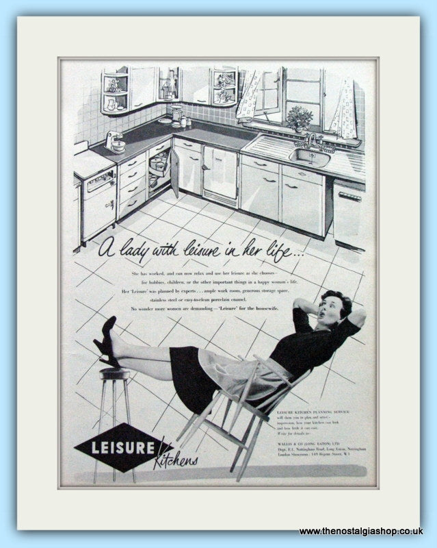 Leisure Kitchens. Original Advert 1954 (ref AD4744)
