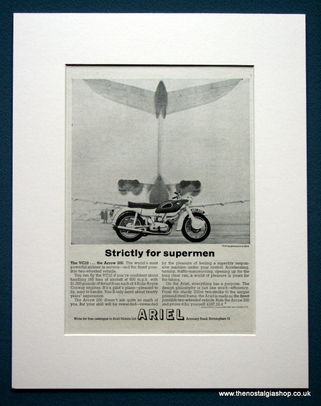 Ariel Arrow 200 Motorcycle. Original advert 1965 (ref AD1256)