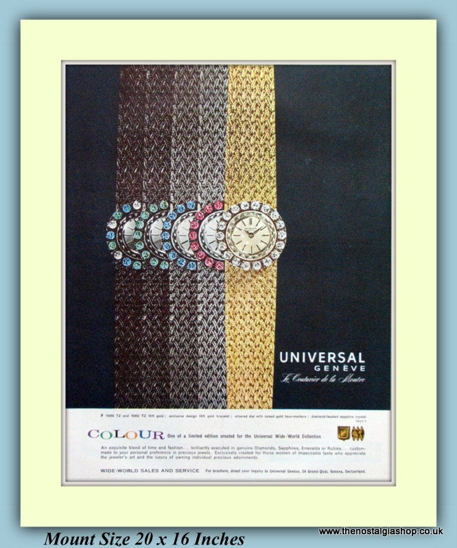 Universal Geneve Colour Watches Original Advert 1961 (ref AD9385)