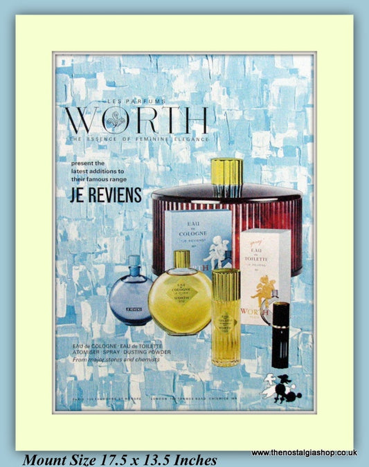 Worth Je Reviens Perfumes Original Advert 1966 (ref AD9226)