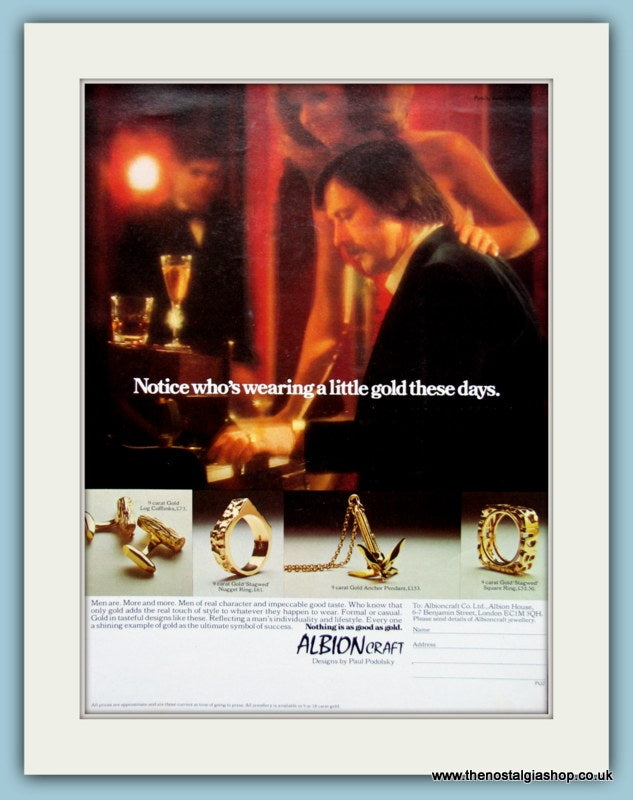 Albion Craft By Paul Podolsky Jewellery For Men Original Advert 1975 (ref AD6244)