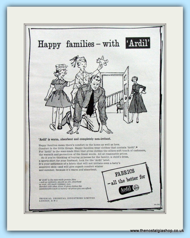 Ardil ICI Fabrics Original Advert 1955 (ref AD4873)