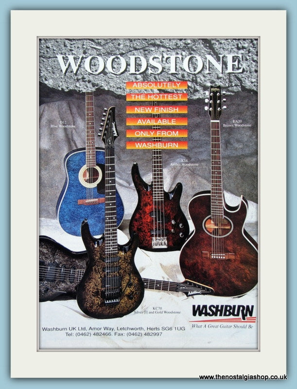 Washburn Woodstone Guitars Original Advert 1990 (ref AD2679)