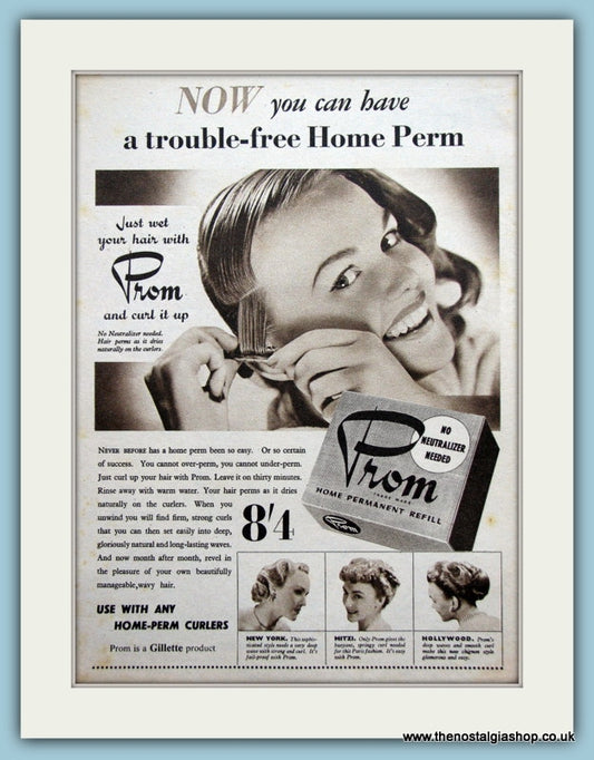 Prom Home Perm. Original Advert 1952 (ref AD3626)
