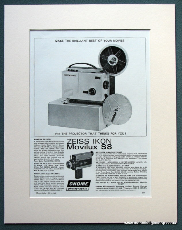 Zeiss Ikon Movilux S8 1968 Original Advert (ref AD1072)