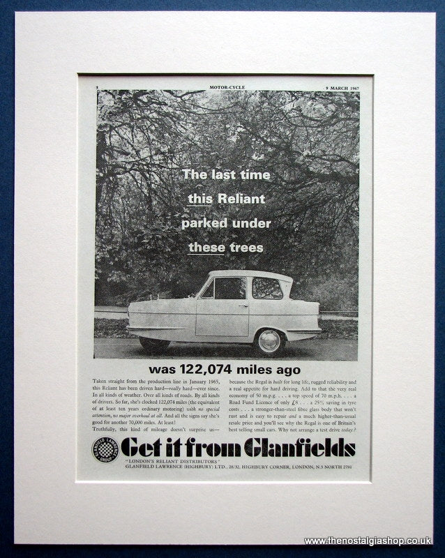 Reliant 1967 Original Advert (ref AD1622)