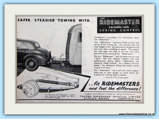 Ridemasters Caravan towing Spring Original Advert 1955 (ref AD6006)