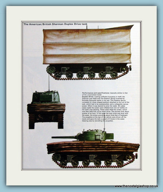 American/British Sherman Duplex Drive Tank Print (ref PR501)