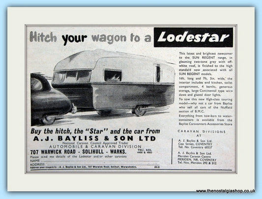 Lodestar Sun Regent Range Caravans Original Advert 1955 (ref AD6002)