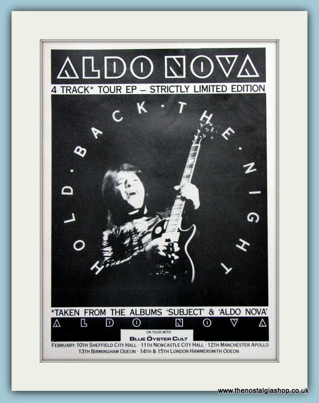 Aldo Nova Hold Back The Night 1984 Original Advert (ref AD3071)