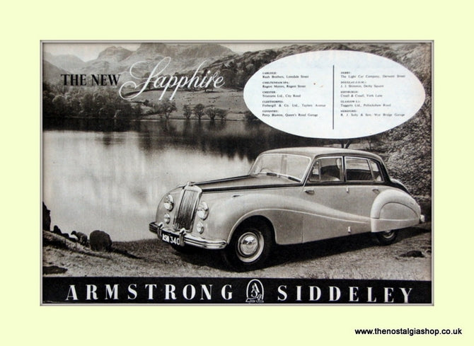 Armstrong Siddeley Sapphire Original Advert 1952 (ref AD6668)