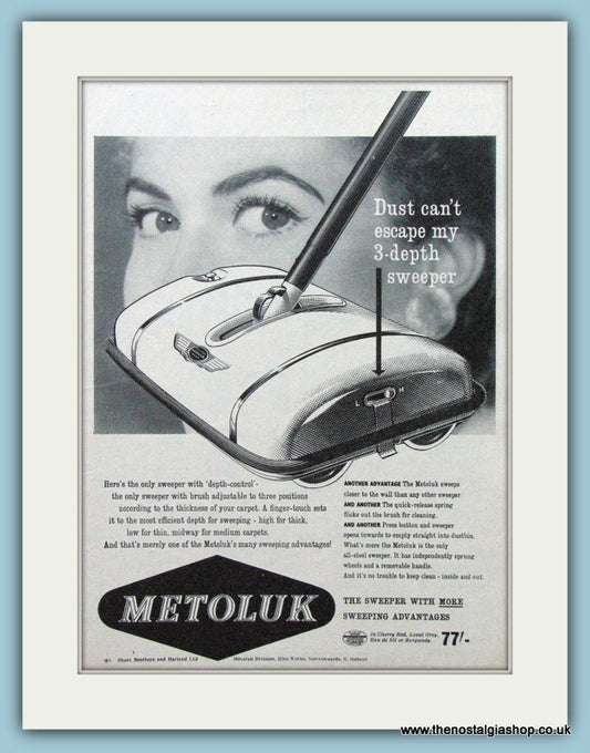 Metoluk Carpet Sweeper Original Advert 1955 (ref AD4298)