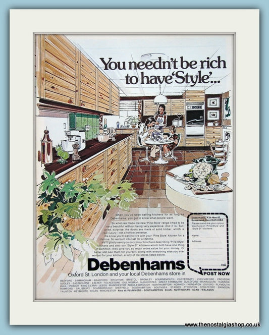 Debenhams Kitchen Furniture Original Advert 1976 (ref AD2769)