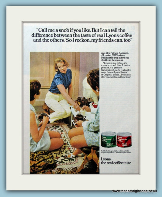 Lyons Coffee. Original Advert 1970 (ref AD4361)