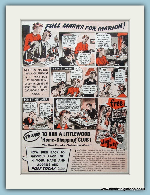 Littlewoods Catalogue Home Shopping Club 1953 Original Advert (ref AD4535)