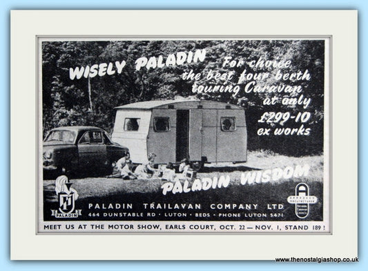 Wisely Paladin Trailavan Original Advert 1952 (ref AD6312)