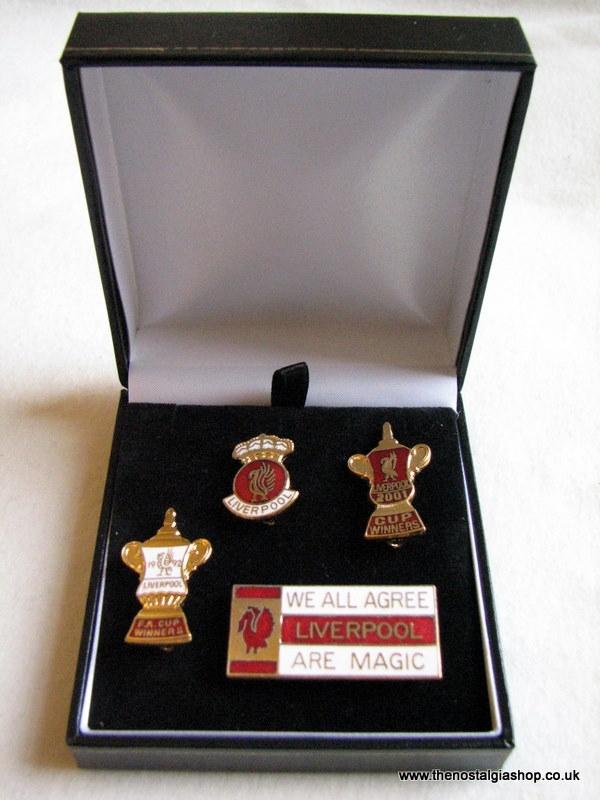 Liverpool. Set of 4 Enamel Badges in Box