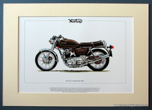 Norton Commando 850 Mounted Motorcycle Print (ref PR3043)