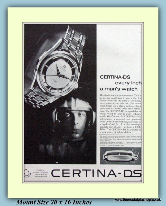 Certina-DS Watch Original Advert 1961 (ref AD9384)