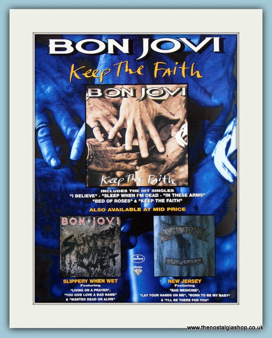 Bon Jovi Keep The Faith 1993 Original Advert (ref AD3265)