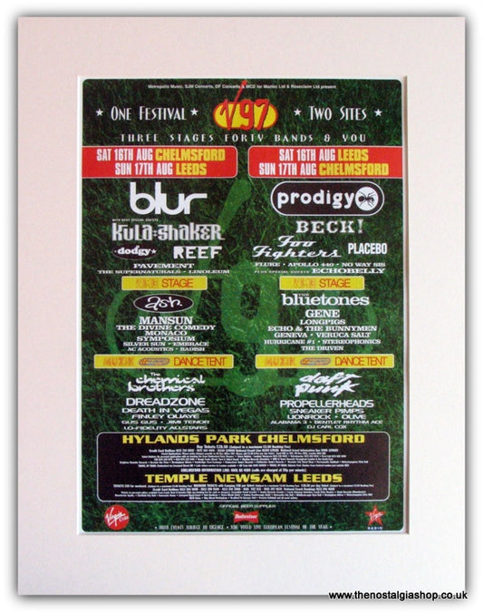 V97 Festival Advert. Blur, Prodigy, Reef. (ref AD1819)