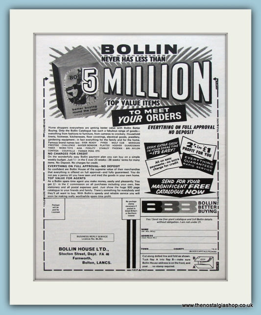 BBB Bollin Better Buying Catalogue 1965 Original Advert (ref AD4544)