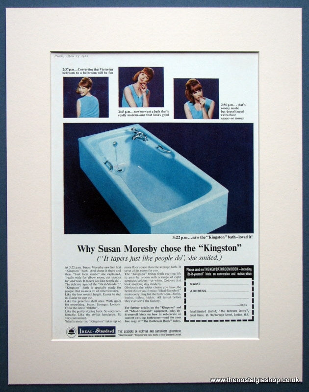 Ideal Standard  Kingston Bath. Original advert 1966 (ref AD960)