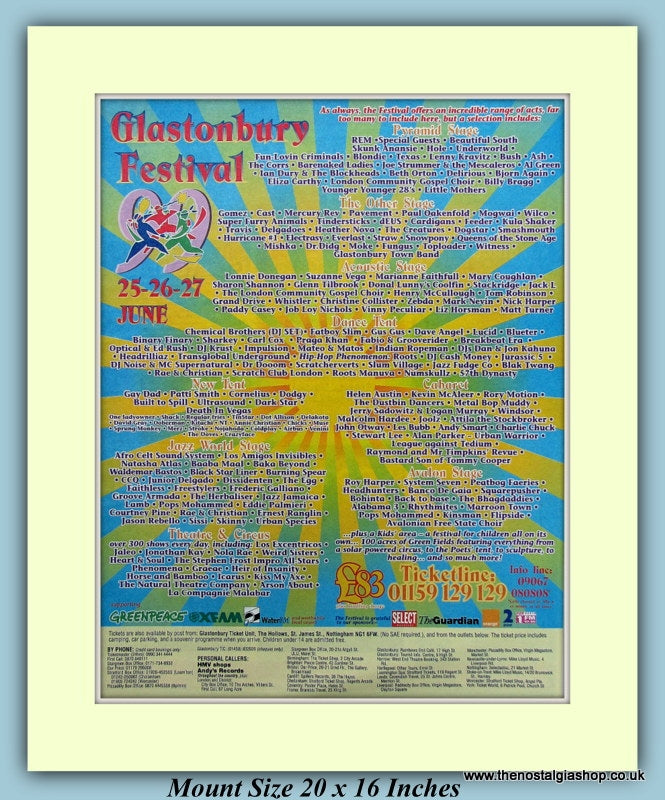 Glastonbury Festival 1999 Original Advert (ref AD9033)