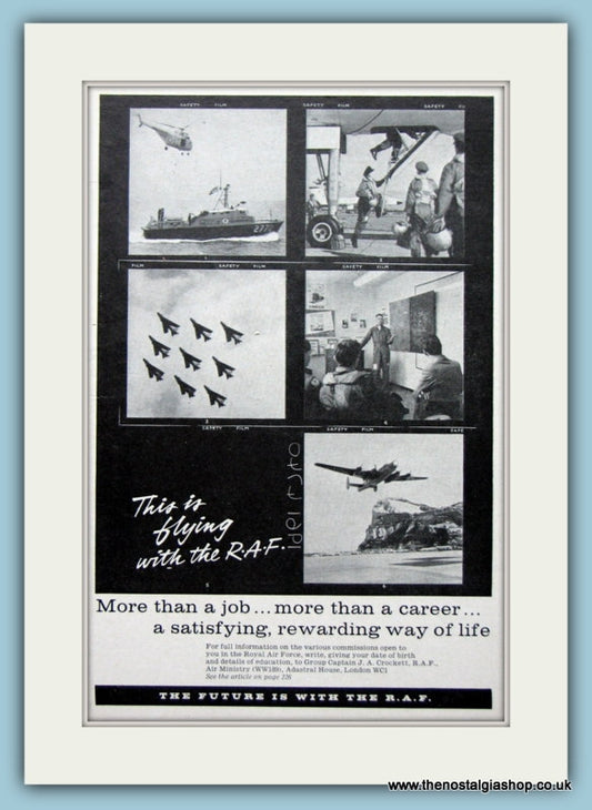 R.A.F Flying And Career Original Advert 1962 (ref AD6272)