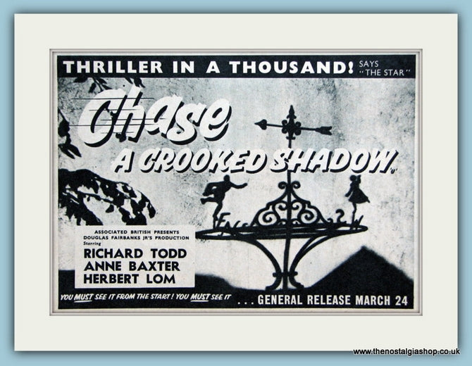 Chase A Crooked Shadow, 1958 Original Advert (ref AD3193)